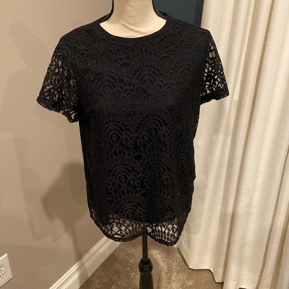 Apt. 9 Tops - Fancy Black Tee